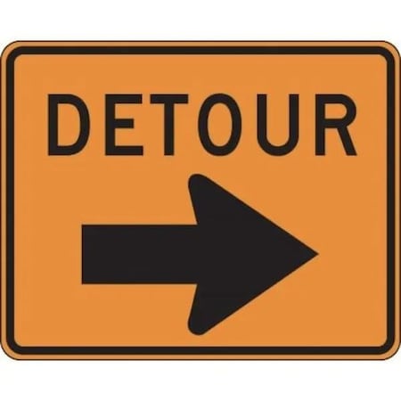 Accuform RIGID CONSTRUCT ION SIGN DETOUR ARROW FRK242DP